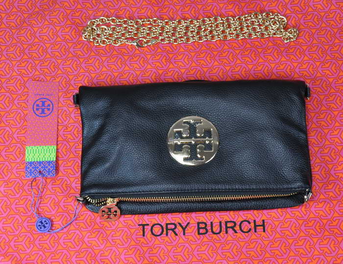 Fashion Trend Tory Burch Black Metallic Mini Bag Clutch